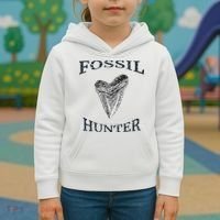 Great Distressed Fossil Hunter Megalodon Tooth Enthusiast Kids Hoodie thumb 3