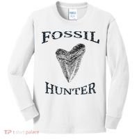 Great Distressed Fossil Hunter Megalodon Tooth Enthusiast Kids Long Sleeve Shirt thumb 0