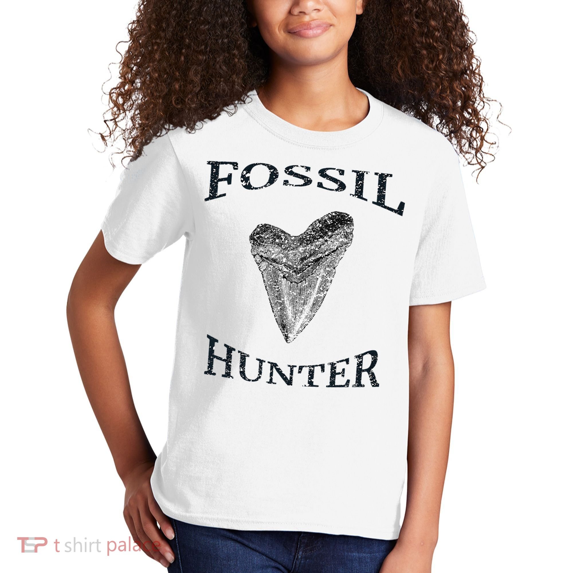 Great Distressed Fossil Hunter Megalodon Tooth Enthusiast Kids T-Shirt
