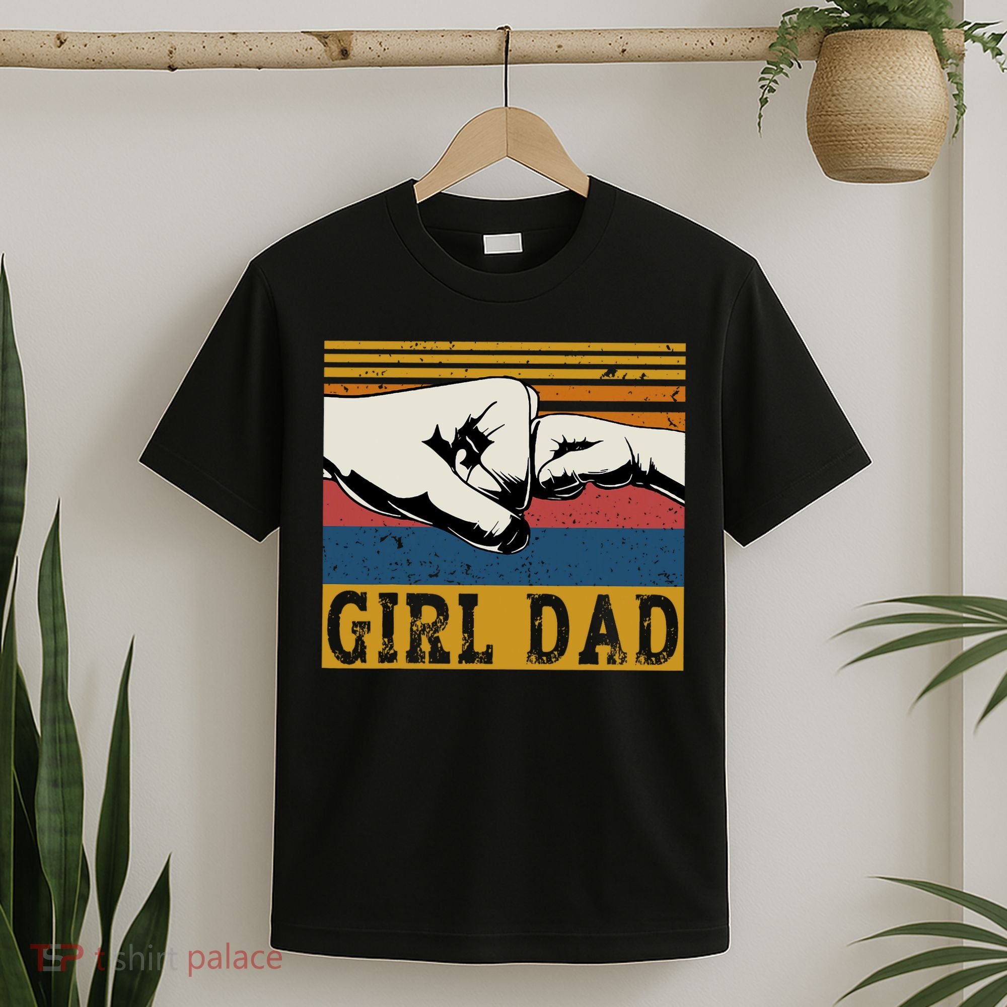 Girl Dad Father Of Girl Fathers Day Vintage T-Shirt