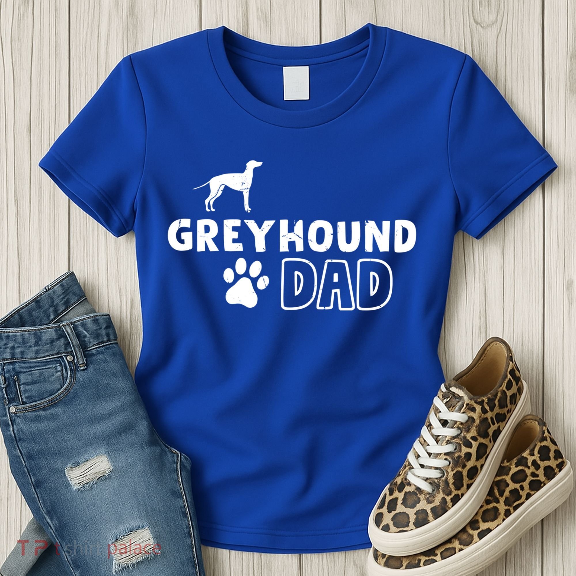 Greyhound Dad Funny Cute Dog Owner Adopt Rescue Fathers Day Gift Women's T-Shirt