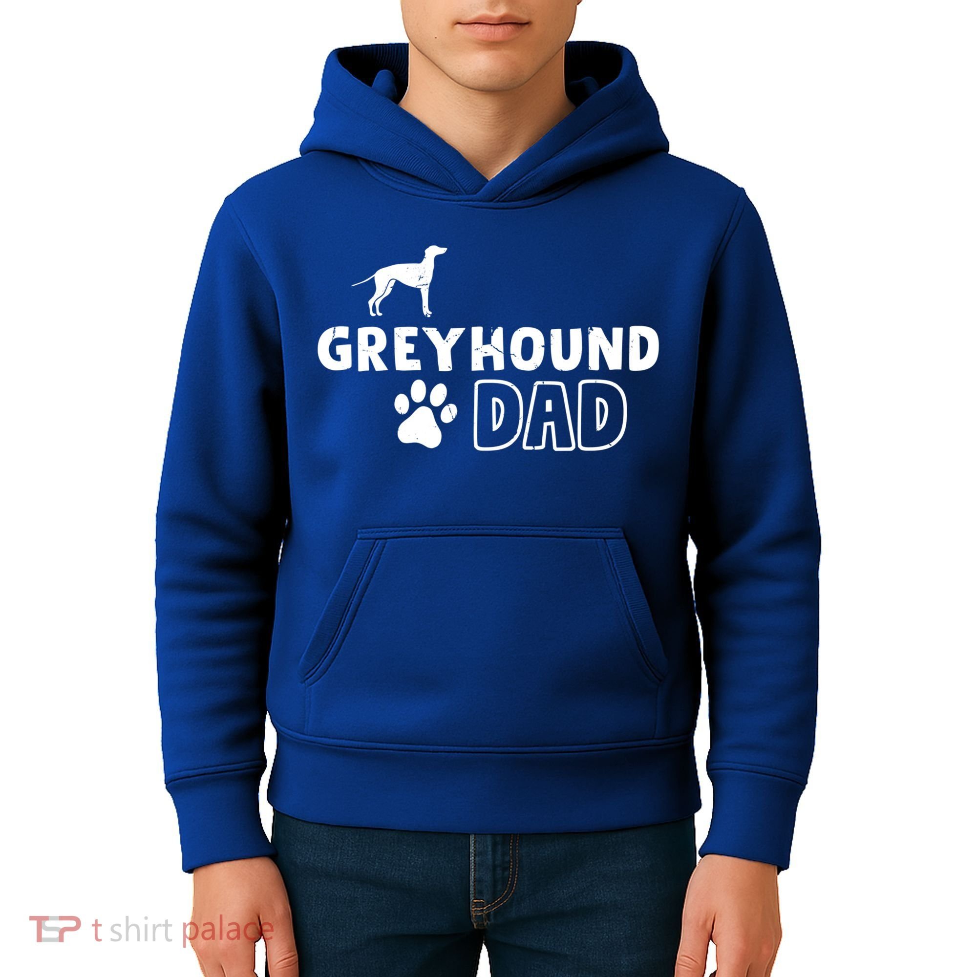 Greyhound Dad Funny Cute Dog Owner Adopt Rescue Fathers Day Gift Kids Hoodie