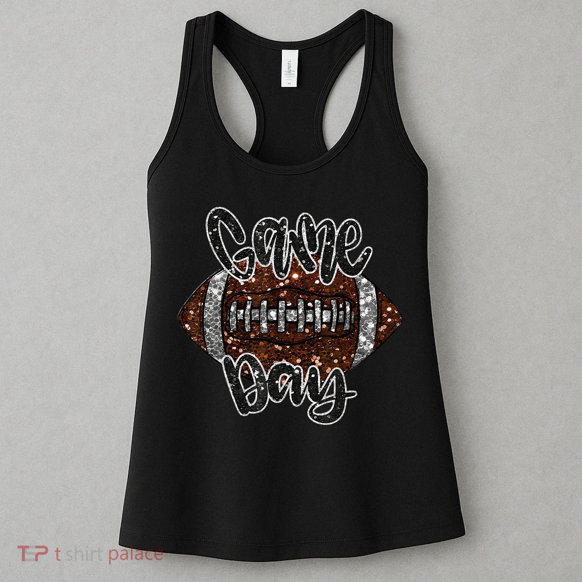 Game Day Football Bling Bling Football Lover Sport Season Women's Tank Top