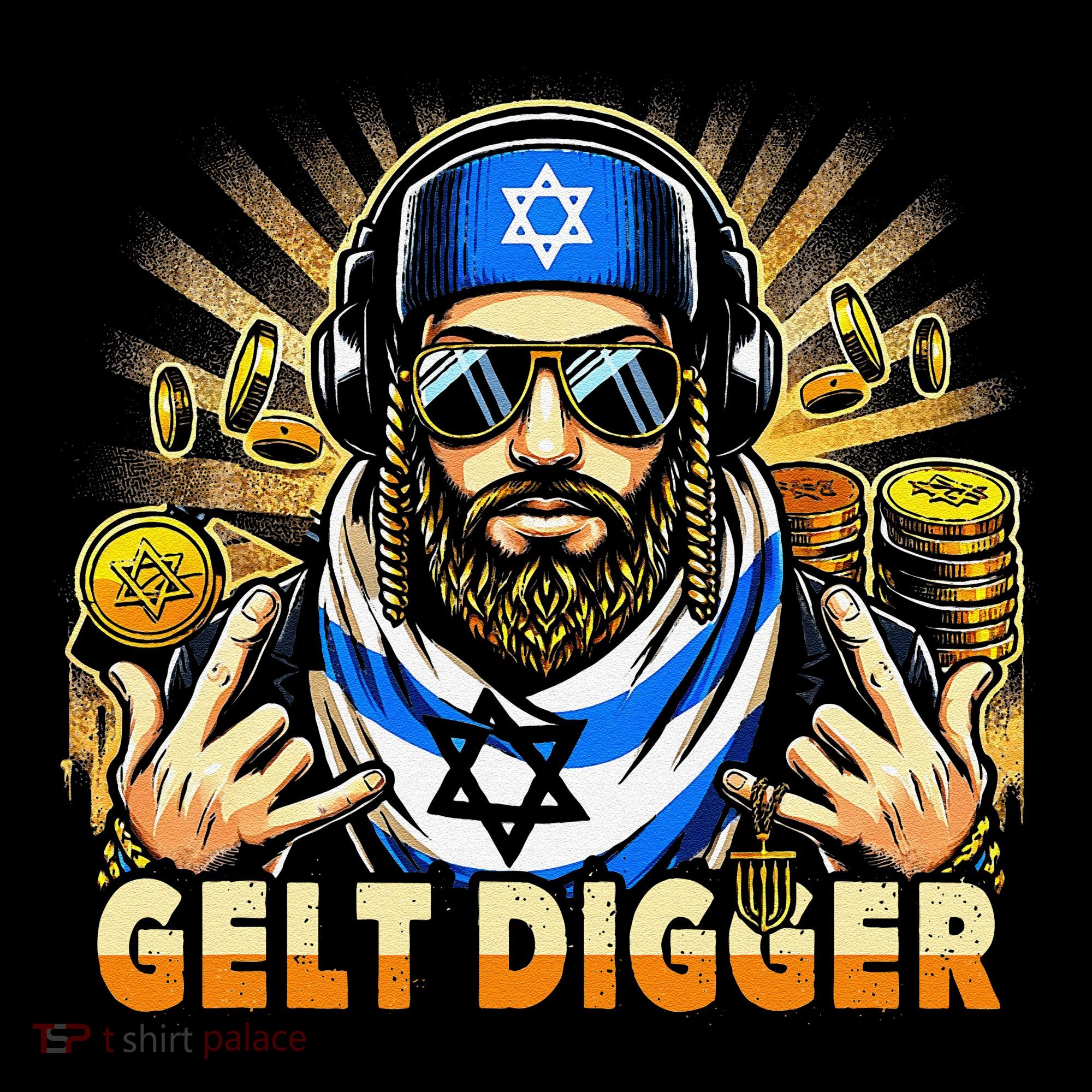 Gelt Digger Funny Jewish Rapper Isreali T-Shirt