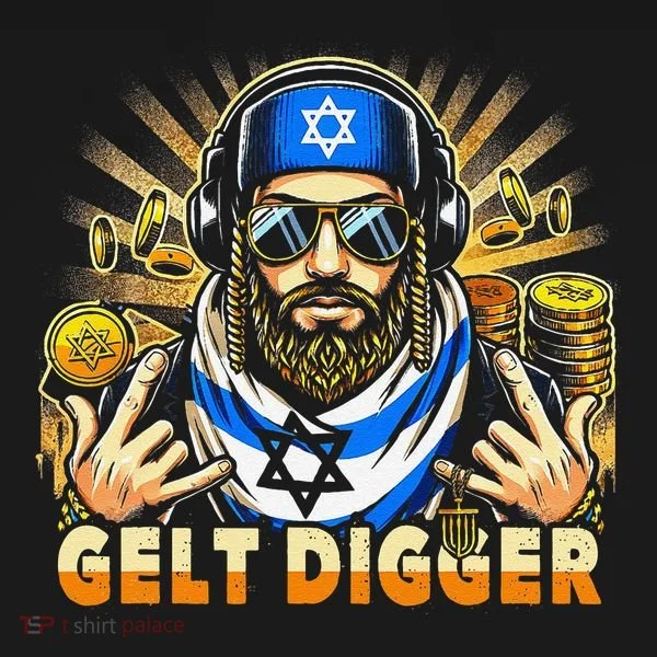 Gelt Digger Funny Jewish Rapper Isreali Button
