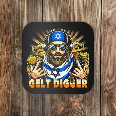 Gelt Digger Funny Jewish Rapper Isreali Coaster