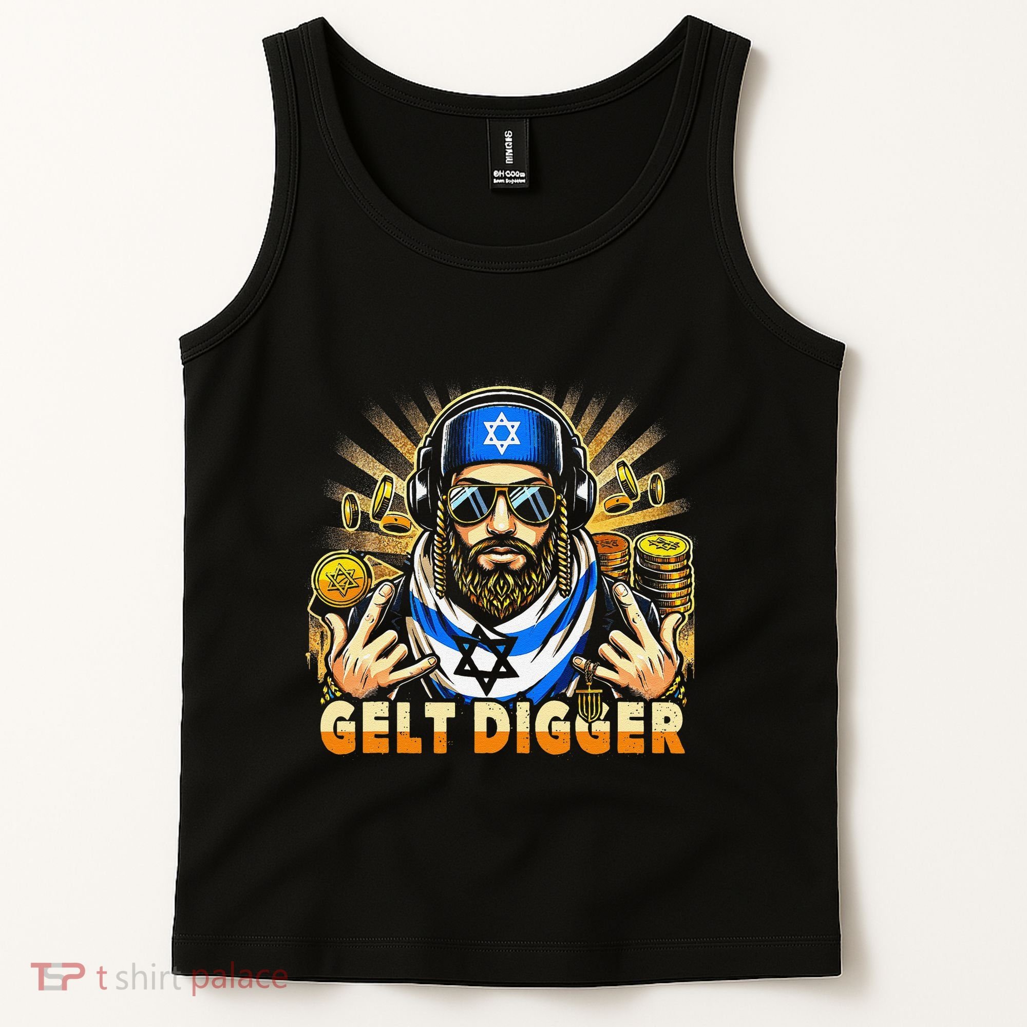 Gelt Digger Funny Jewish Rapper Isreali Tank Top