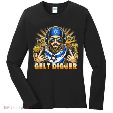 Gelt Digger Funny Jewish Rapper Isreali Women's Long Sleeve Shirt