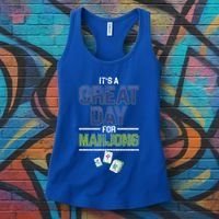 Great Day For Mahjong Player Chinese Board Game Solitaire Funny Gift Women's Tank Top thumb 3