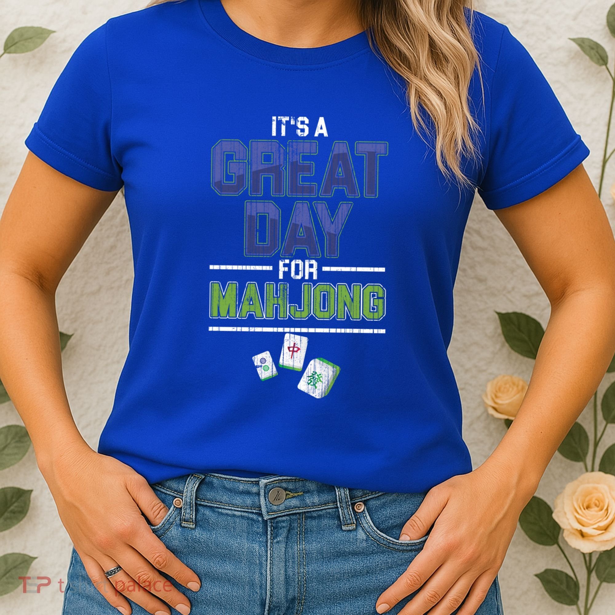 Great Day For Mahjong Player Chinese Board Game Solitaire Funny Gift Women's T-Shirt