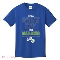 Great Day For Mahjong Player Chinese Board Game Solitaire Funny Gift Kids T-Shirt thumb 0