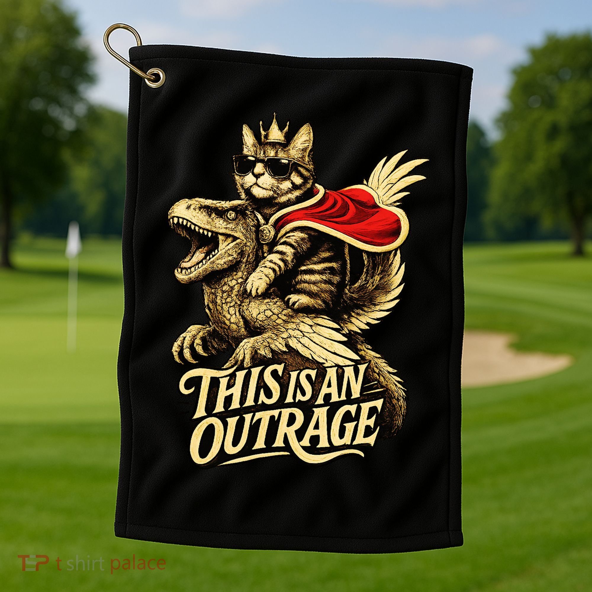 Goddammit Donut Funny Book Lover This Is An Outrage Golf Towel