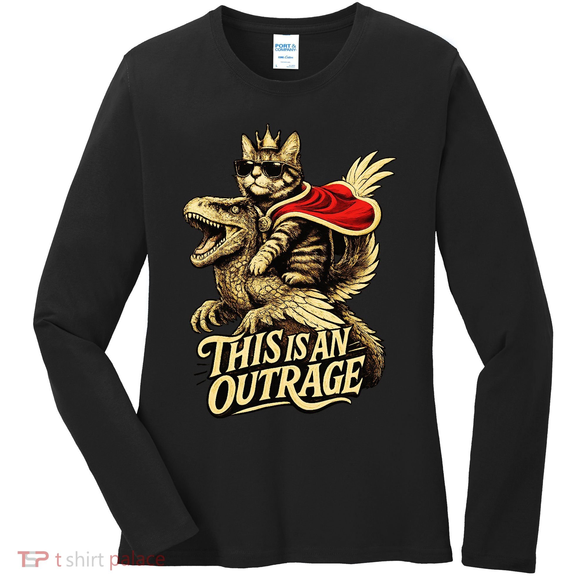 Goddammit Donut Funny Book Lover This Is An Outrage Women's Long Sleeve Shirt