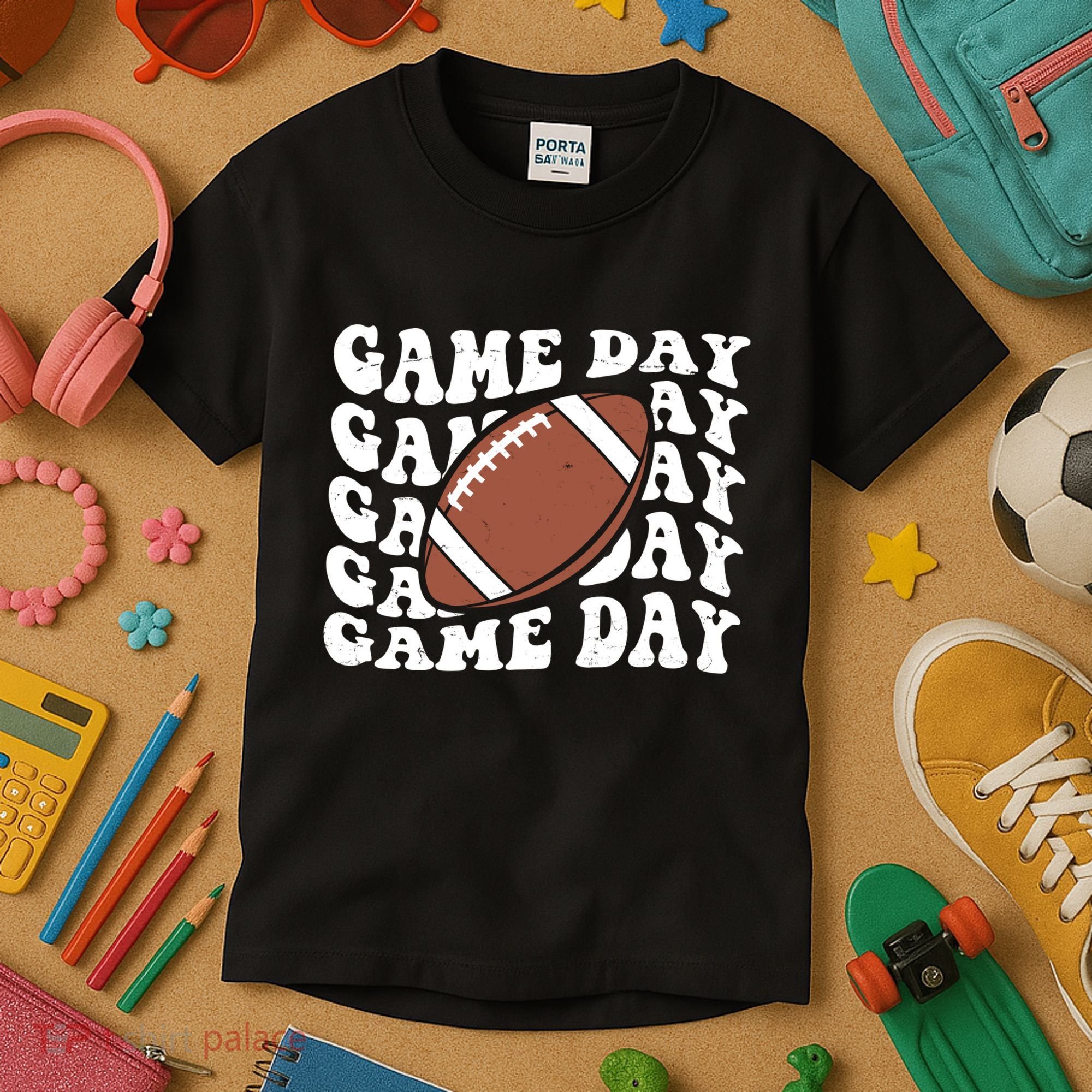 Game Day Football Fan Kids T-Shirt