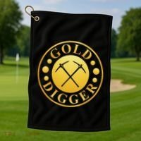 Gold Digger Gold Mining Gold Miner Golf Towel thumb 1