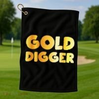 Gold Digger Geologist Pun Geology Geek Funny Costume Golf Towel thumb 1