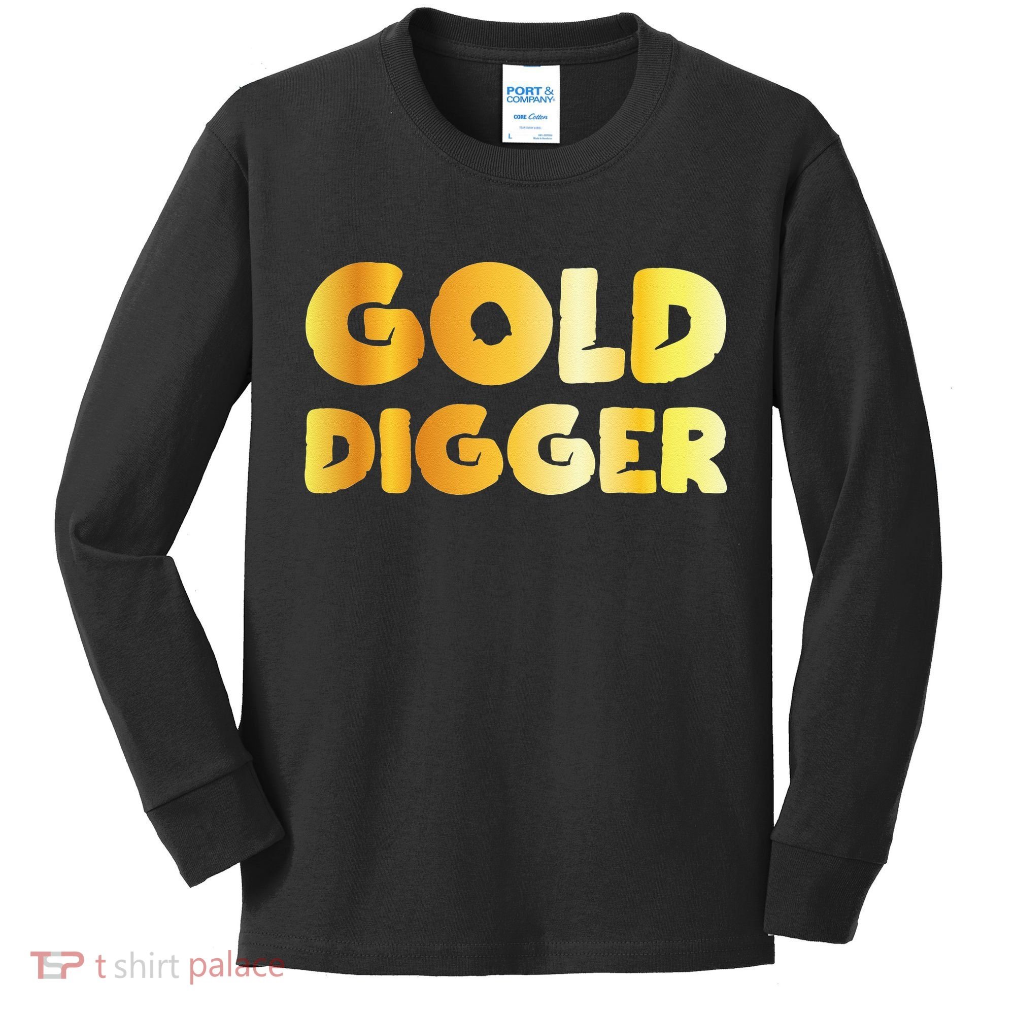 Gold Digger Geologist Pun Geology Geek Funny Costume Kids Long Sleeve Shirt