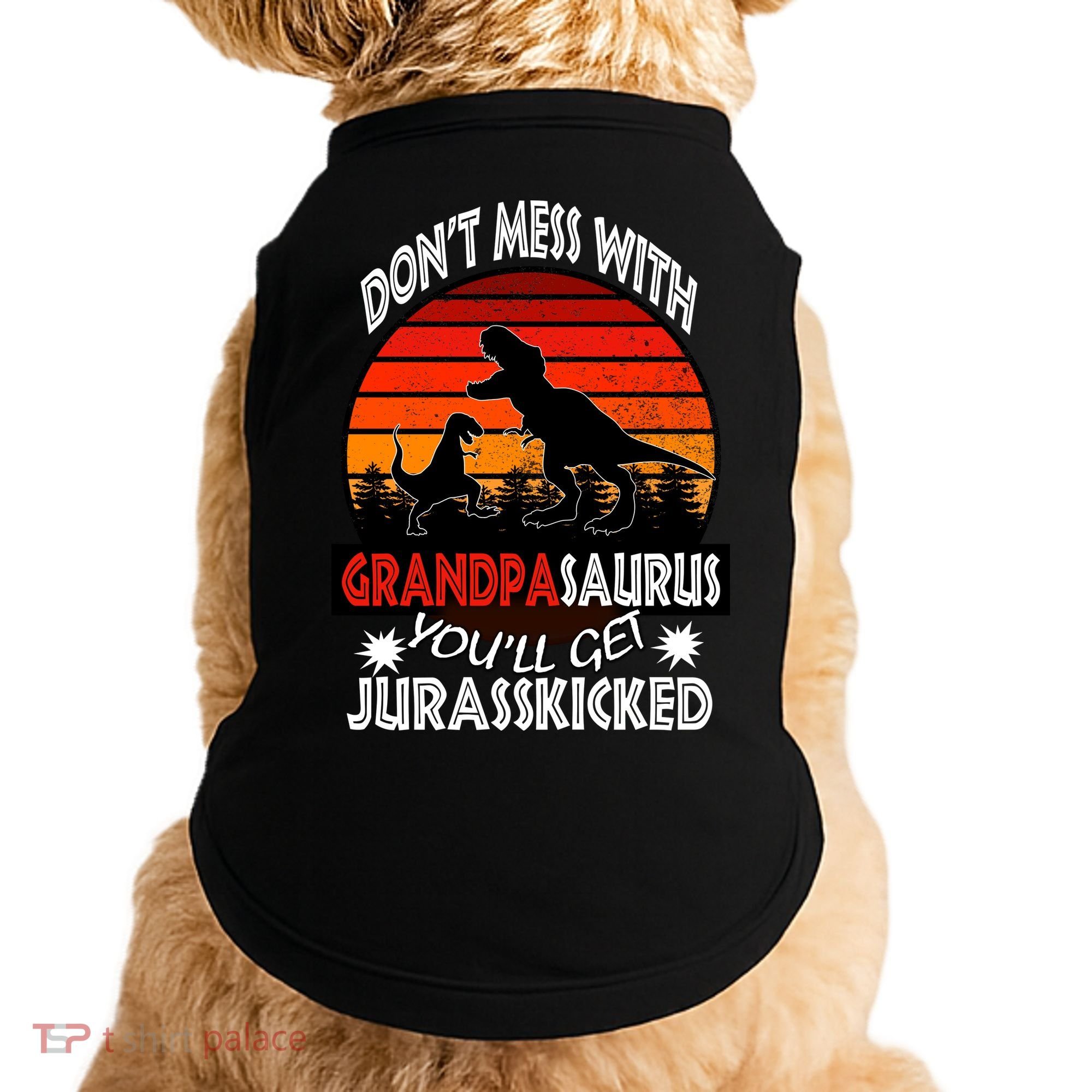 Grandpa Dinosaur Doggie Tank