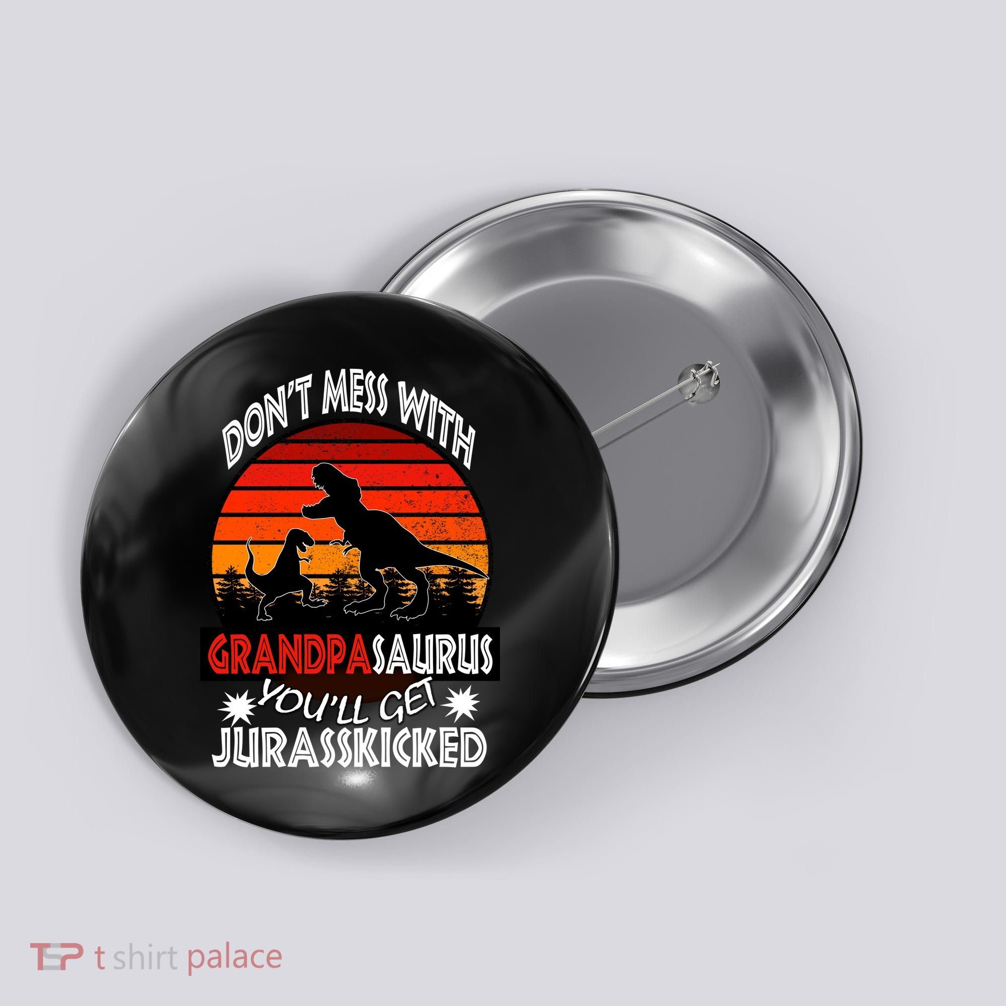 Grandpa Dinosaur Button