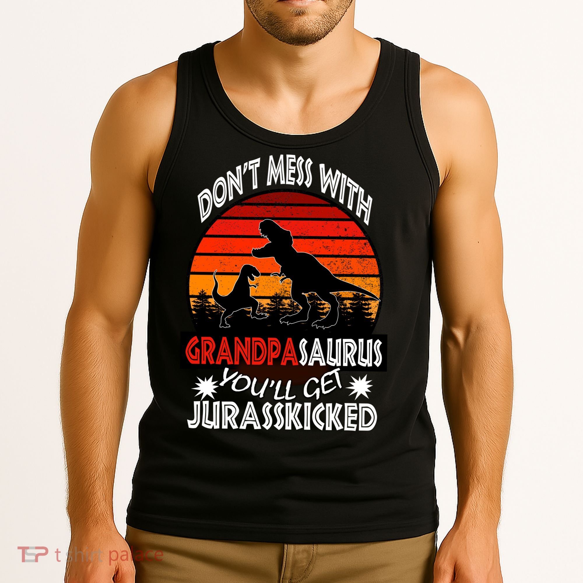 Grandpa Dinosaur Tank Top