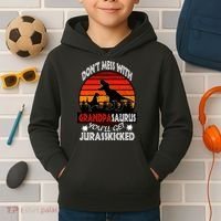 Grandpa Dinosaur Kids Hoodie thumb 2