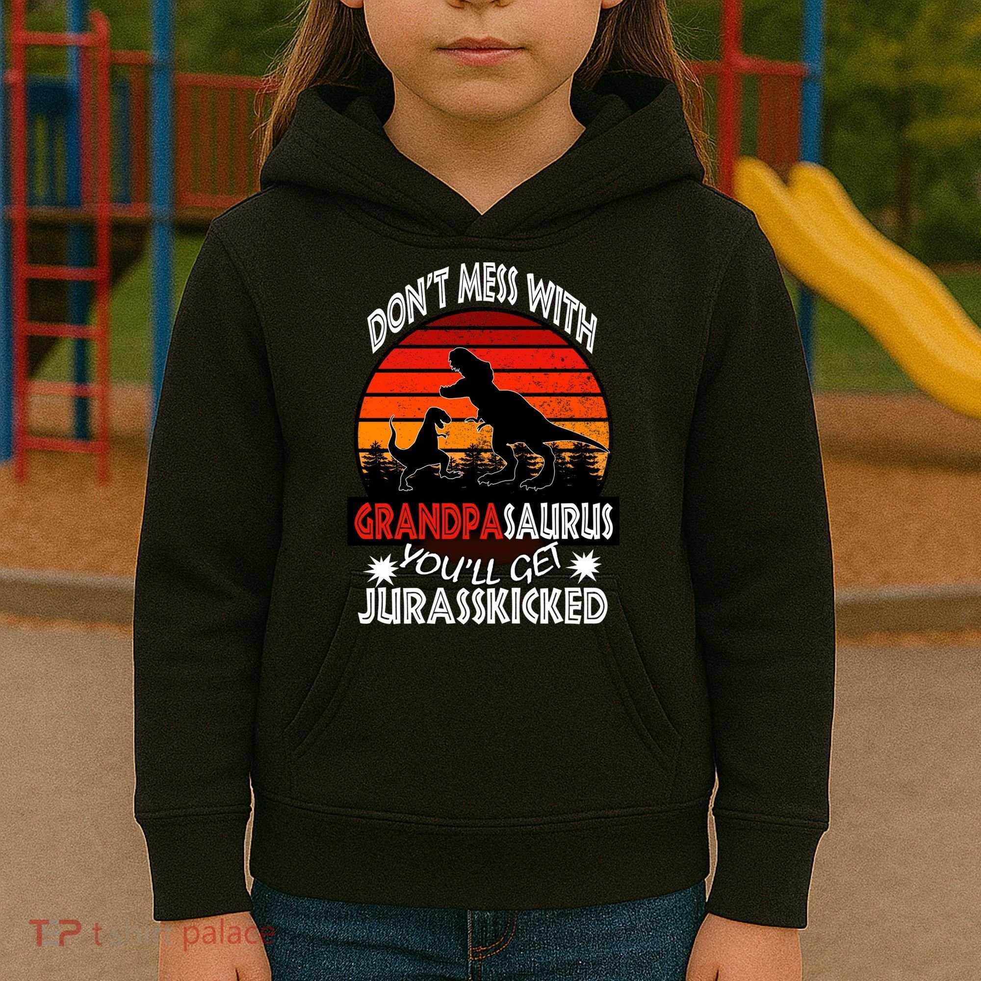 Grandpa Dinosaur Kids Hoodie