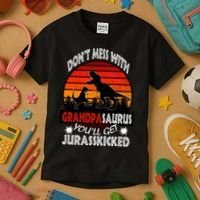Grandpa Dinosaur Kids T-Shirt thumb 3