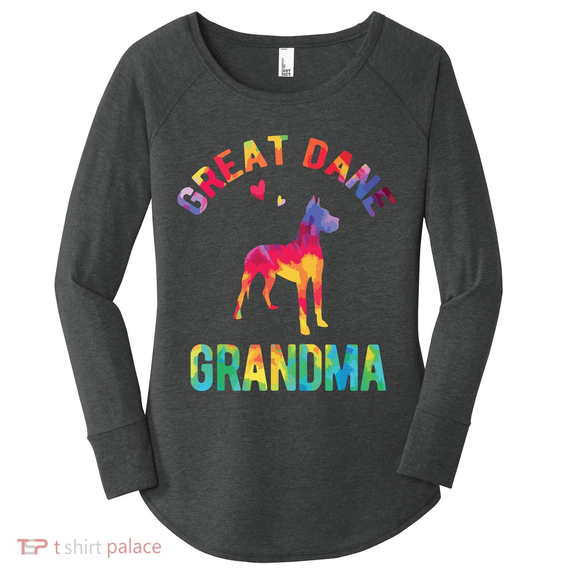 Great Dane Grandma Great Dane Nana Great Dane Dog Lover Women's Perfect Tri Tunic Long Sleeve Shirt