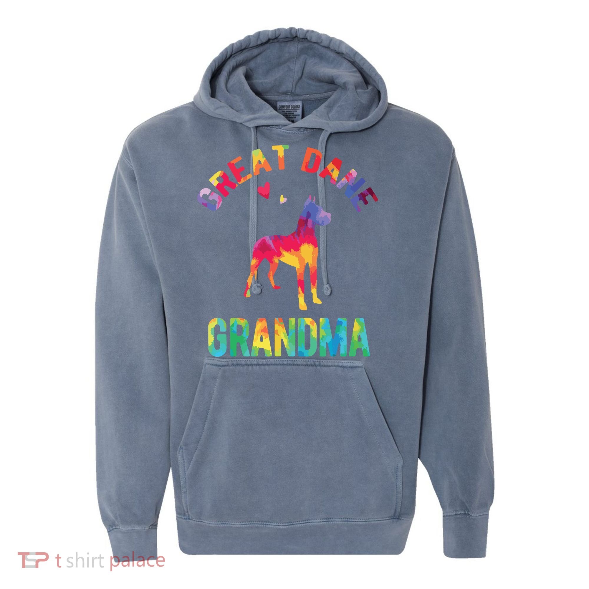 Great Dane Grandma Great Dane Nana Great Dane Dog Lover Comfort Colors Garment-Dyed Hooded Sweatshirt