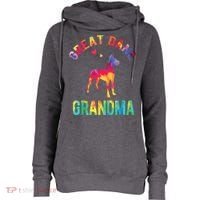 Great Dane Grandma Great Dane Nana Great Dane Dog Lover Womens Funnel Neck Pullover Hood thumb 0