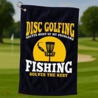 Great Disc Golf And Fishing Gift Golf Towel thumb 1