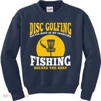 Great Disc Golf And Fishing Gift Kids Sweatshirt thumb 0