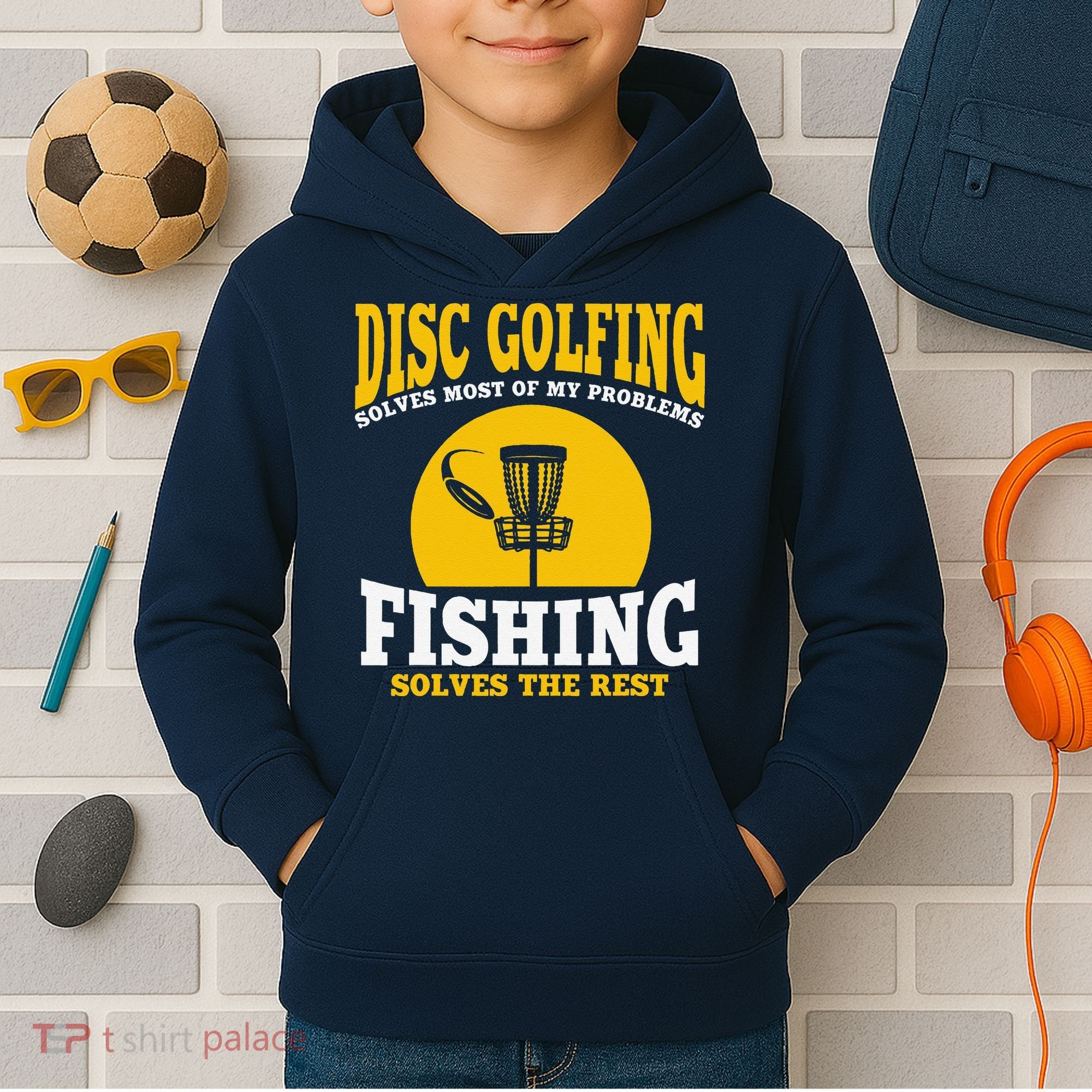 Great Disc Golf And Fishing Gift Kids Hoodie
