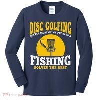 Great Disc Golf And Fishing Gift Kids Long Sleeve Shirt thumb 0