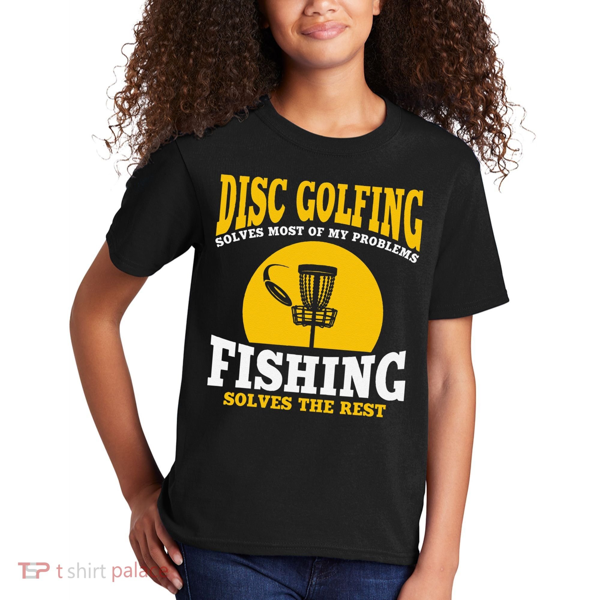 Great Disc Golf And Fishing Gift Kids T-Shirt