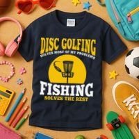 Great Disc Golf And Fishing Gift Kids T-Shirt thumb 3