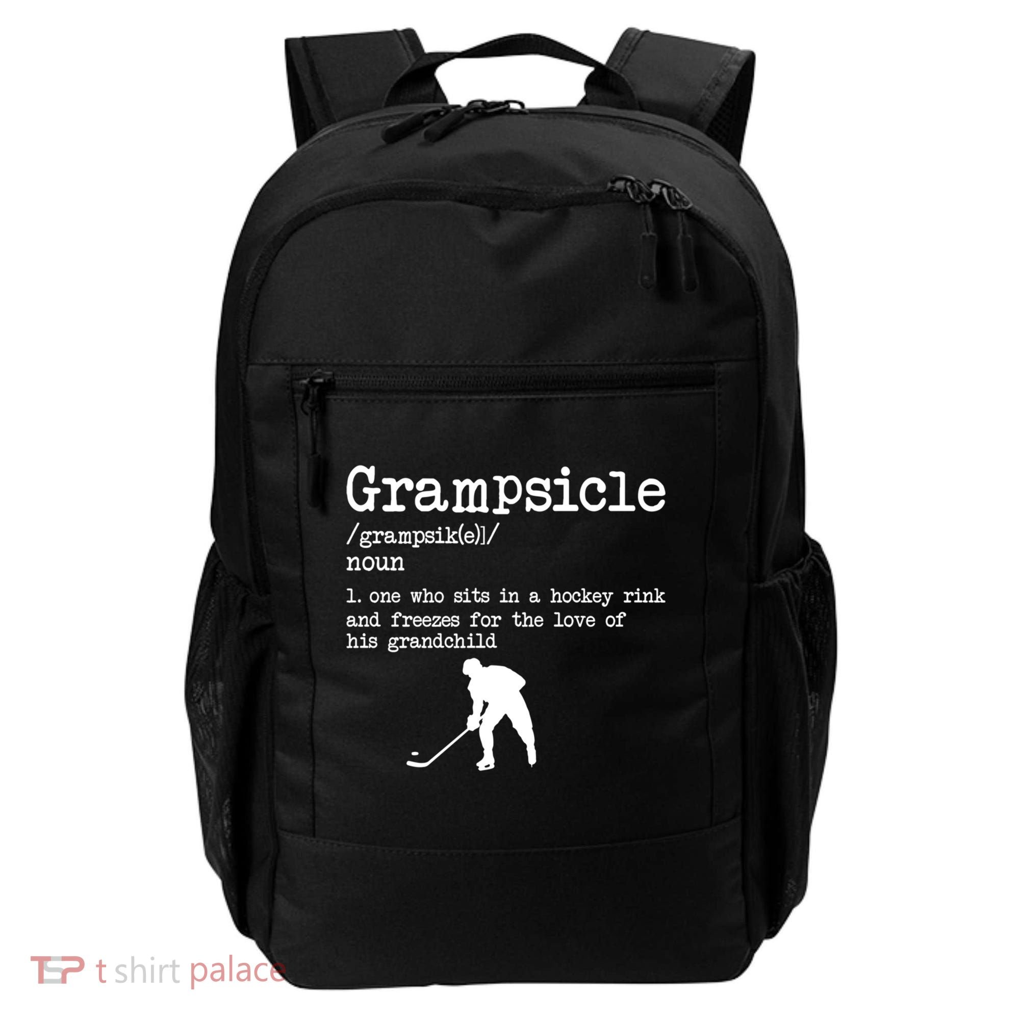 Grampsicle Definition Grandpa Ice Hockey Player Gift Backpack