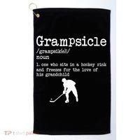 Grampsicle Definition Grandpa Ice Hockey Player Gift Golf Towel thumb 0