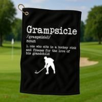 Grampsicle Definition Grandpa Ice Hockey Player Gift Golf Towel thumb 1