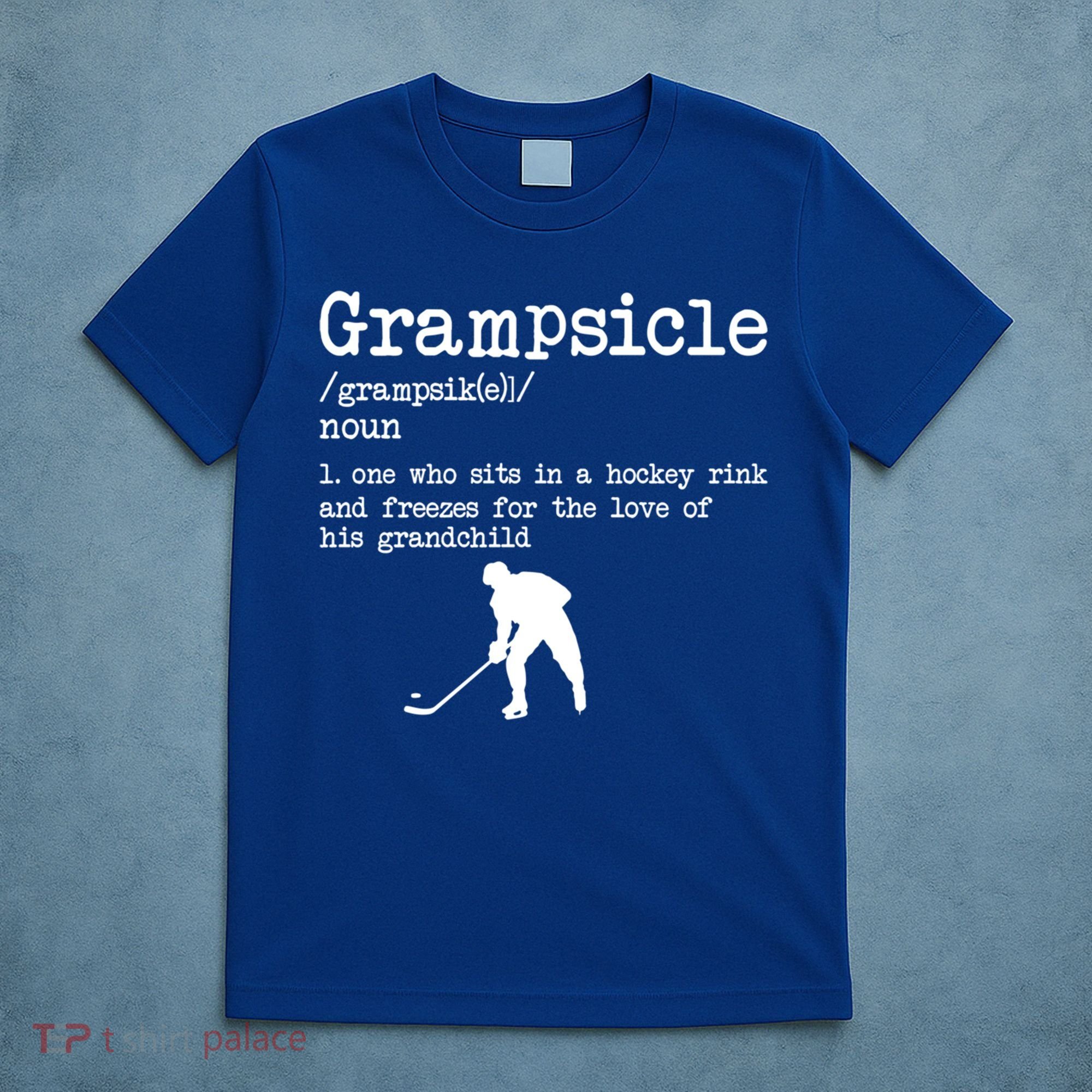 Grampsicle Definition Grandpa Ice Hockey Player Gift T-Shirt