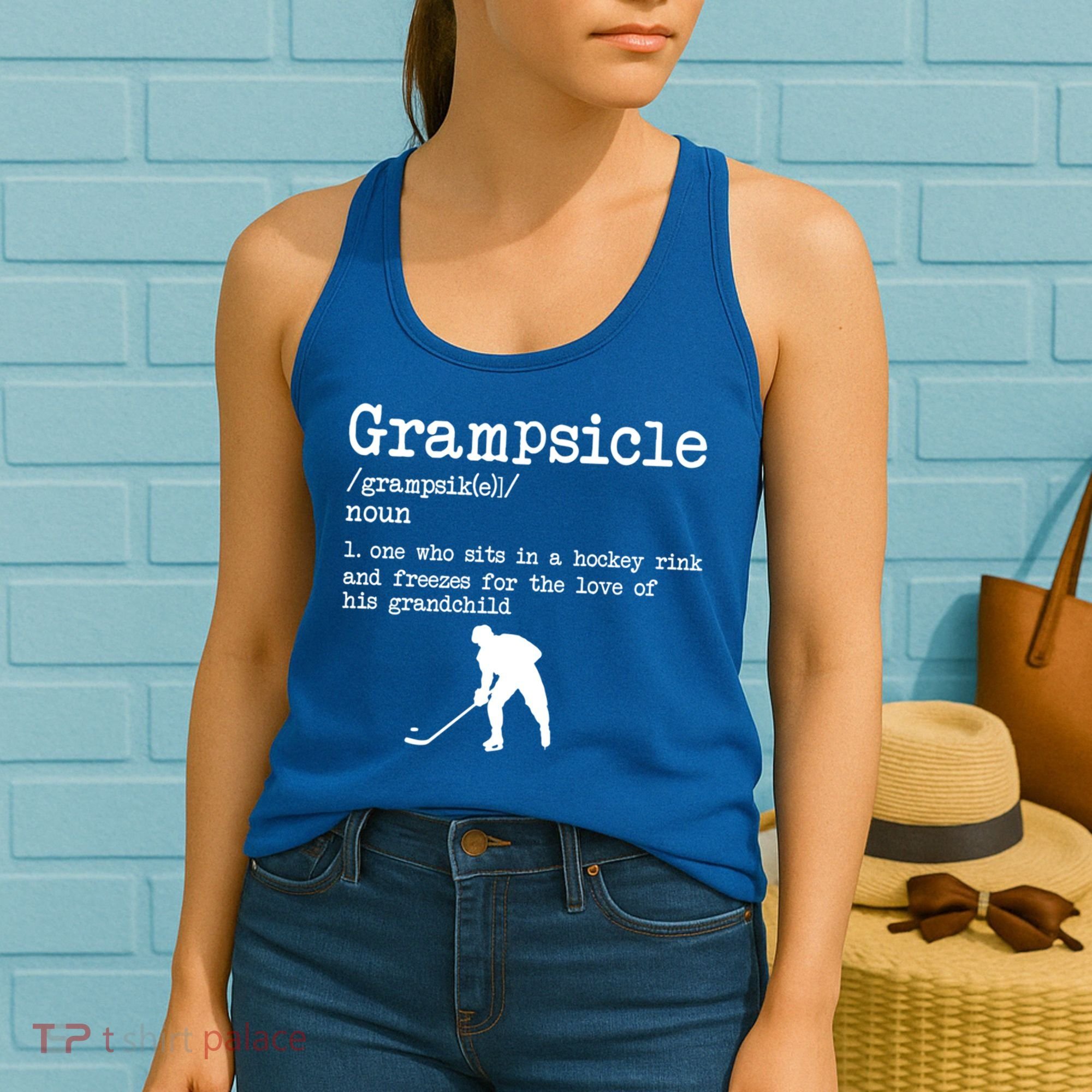 Grampsicle Definition Grandpa Ice Hockey Player Gift Women's Tank Top