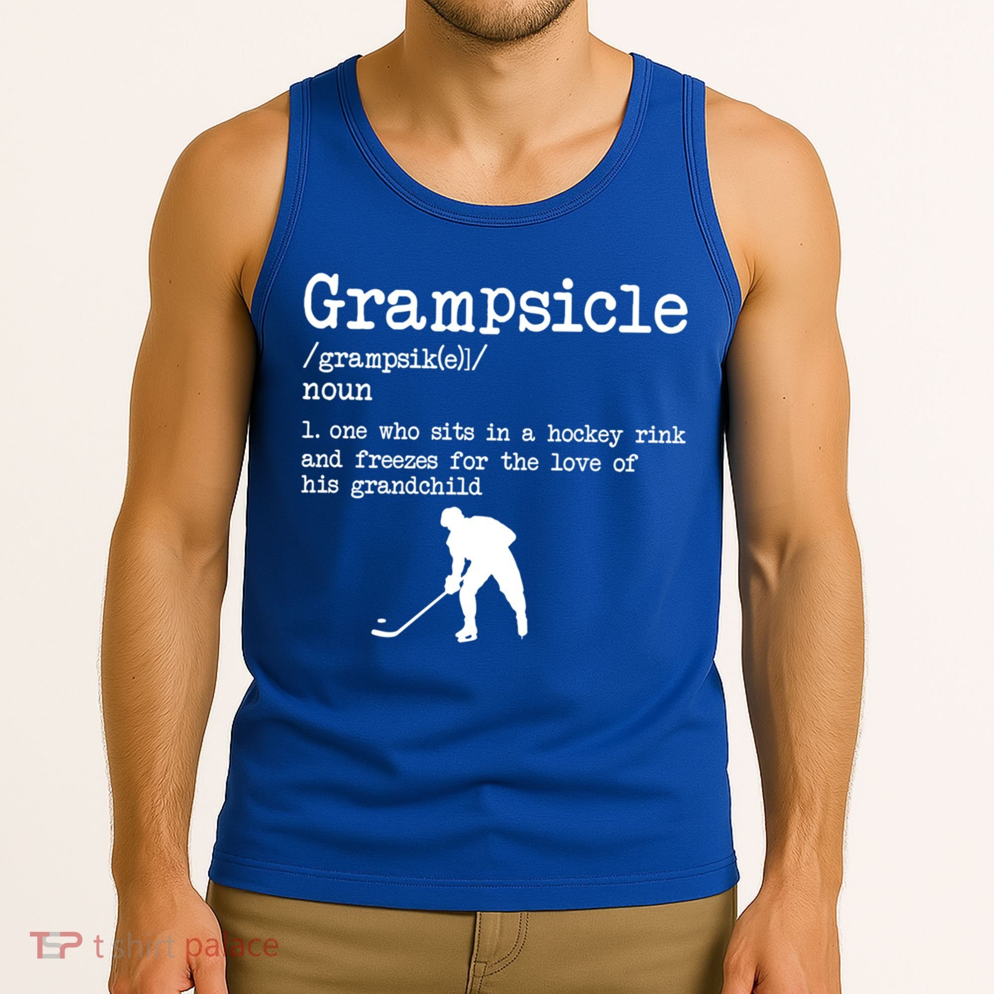 Grampsicle Definition Grandpa Ice Hockey Player Gift Tank Top