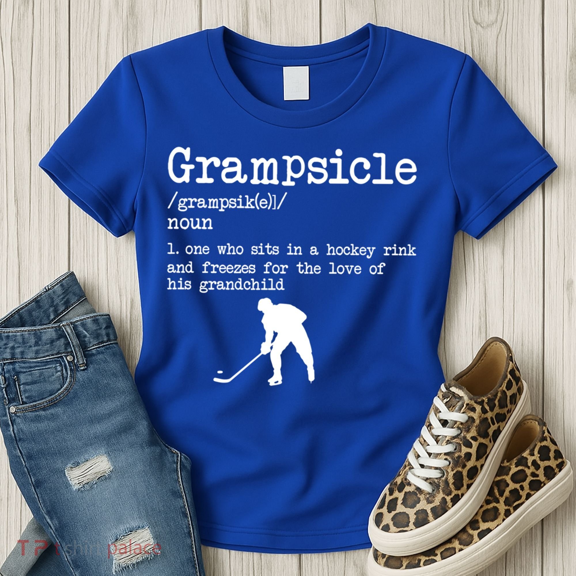 Grampsicle Definition Grandpa Ice Hockey Player Gift Women's T-Shirt