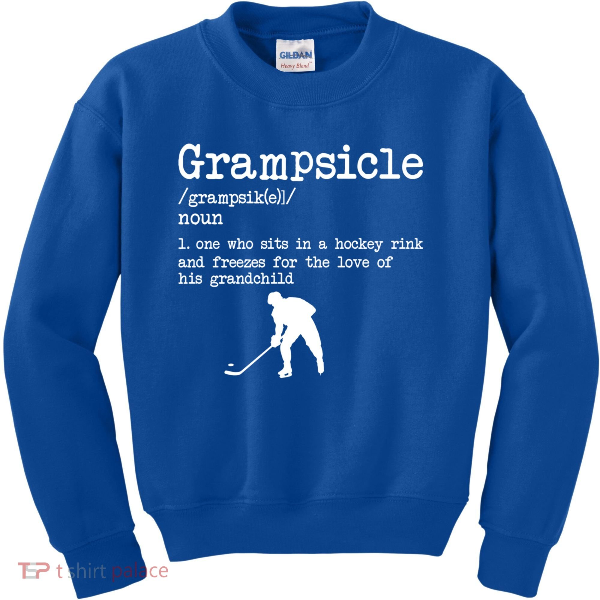 Grampsicle Definition Grandpa Ice Hockey Player Gift Kids Sweatshirt