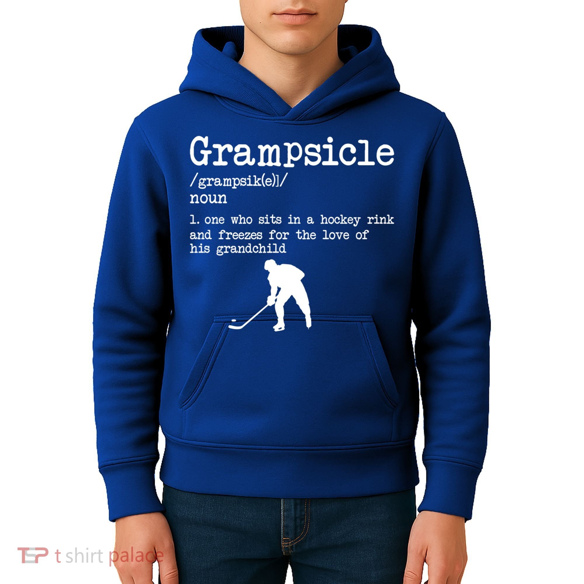 Grampsicle Definition Grandpa Ice Hockey Player Gift Kids Hoodie