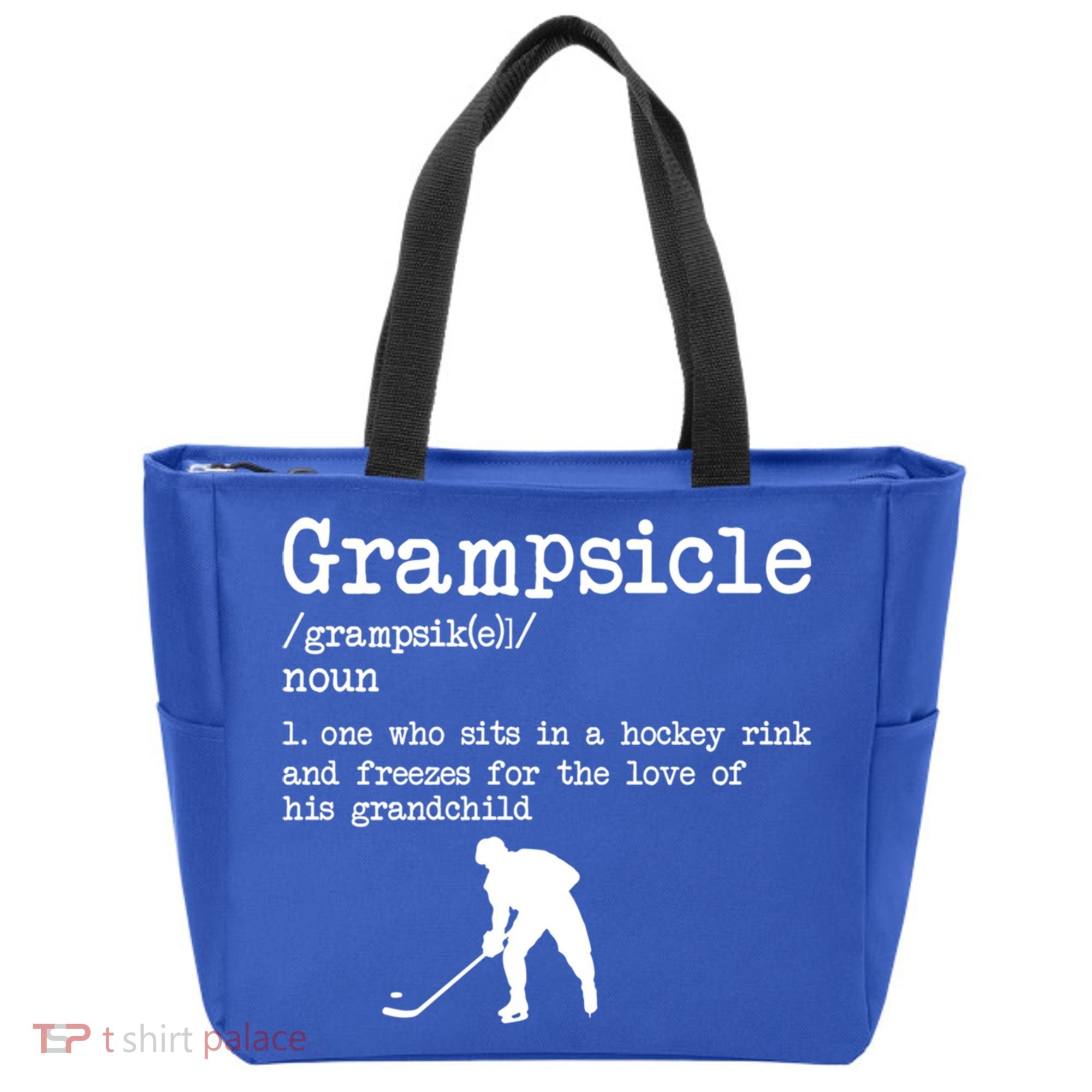 Grampsicle Definition Grandpa Ice Hockey Player Gift Tote Bag
