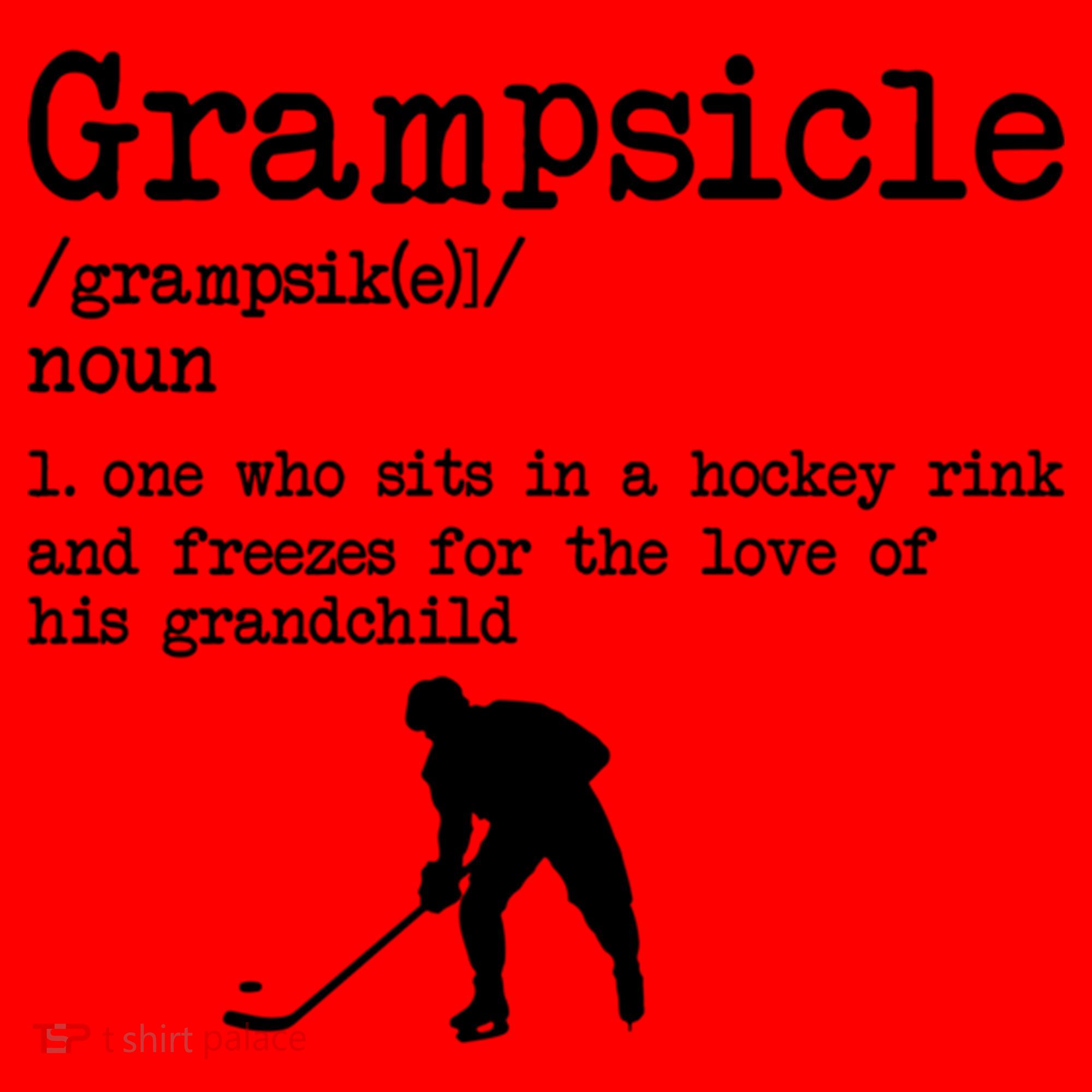 Grampsicle Definition Grandpa Ice Hockey Player Gift Santa Hat