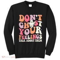 Groovy Don't Ghost Your Feelings Halloween Mental Health Sweatshirt thumb 0