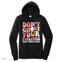 Groovy Don't Ghost Your Feelings Halloween Mental Health Women's Hoodie thumb 0