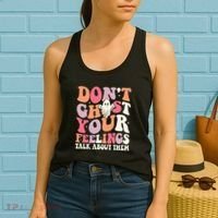 Groovy Don't Ghost Your Feelings Halloween Mental Health Women's Tank Top thumb 2